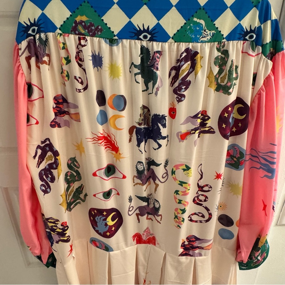 Graffiti Print Button Down Shirt Dress - Picture 6 of 9